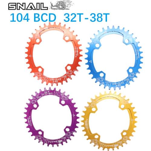 SNAIL Chainring 104BCD Oval 32T 34T 36T 38T Tooth MTB Mountain Bike Bicycle Chain Ring toothPlate chainwheel 104 BCD