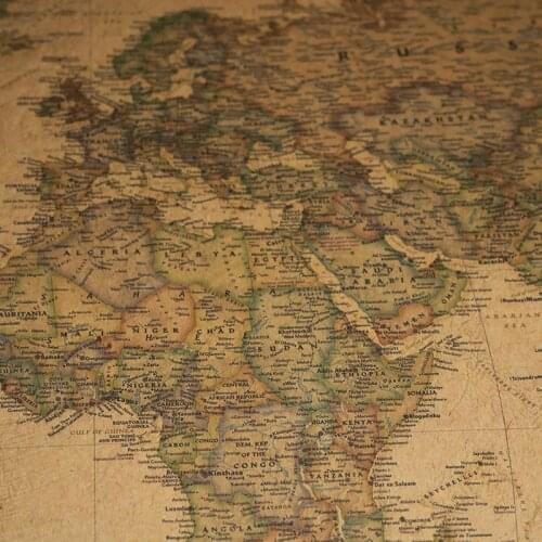 20 pcs World map Poster Kraft paper 72.5*47cm Student stationery World geography Wallpapers Home Decor Decorative paintings