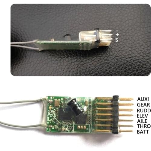 AR6100e RC Receiver 2.4GHz 6 Channel 6CH DSM2 Acceptor Support SPEKTRUM JR DX6i DX7 DX8 DX9 DSX6 DSX7 Transmitter for RC Drone