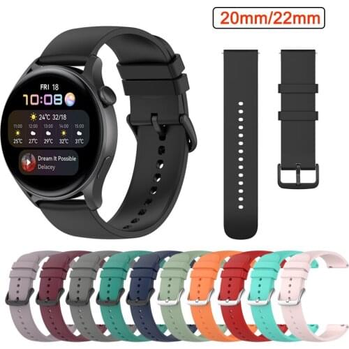 22mm/20mm Watch Band For Huawei Watch 3 GT2 Pro/Samsung Gear S3/active 2/Amazfit GTR Bip For Huawei GT2 46mm 42mm Silicone strap