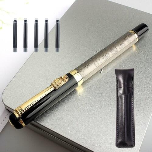 Luxury quality 687 Golden Brass Metal Business office Fountain Pen student School Stationery Supplies ink pens