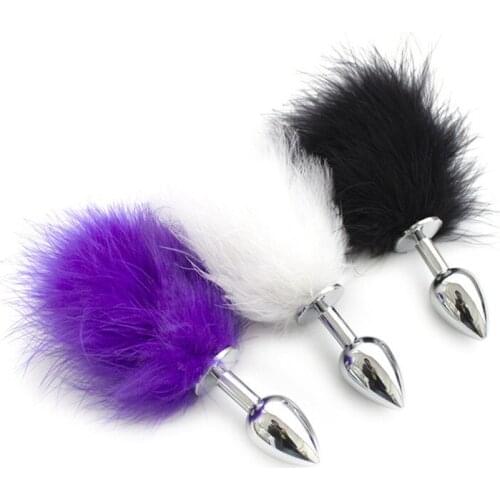 Sex Toys For Woman Man Adult Game Real Feather Tickler Anal Plug Cosplay Toy Party Show Products Fox Tails BDSM Bondage