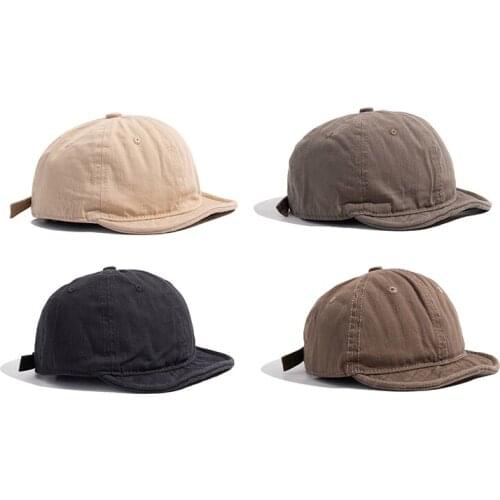 2021 New High Quality Short Brim Cotton Baseball Cap Solid Color Adjustable High Quality Hat Snapback Men Women for Hats