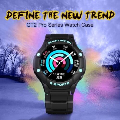 Silicone WatchBand Strap Ring Frame Protective Case Shell Compatible for Huawei-GT2 PRO Cover Bumper Watchband