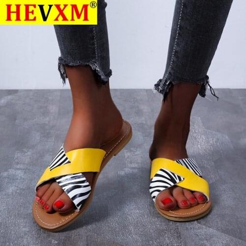 Women Summer Beach Slippers Women Fashion Snake Print Colorblock Flat Heels Slipper Ladies Summer Women Rome Slides Lady