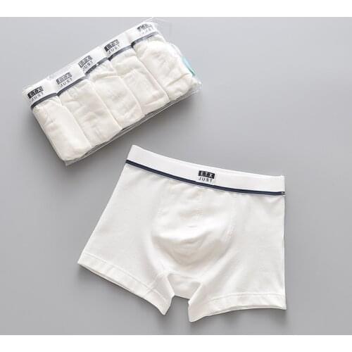 HPBBKD 5pcs/lot Solid Color Boy Panties Cotton Children Breathable Underwears Boxer Panties For Boys Kids Shorts Pants BU059
