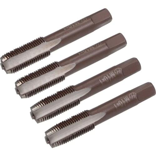 Uxcell Metric Hand Tap M10 Thread 1 Pitch 3 Straight Flutes H2 Alloy Tool Steel 2 Pairs