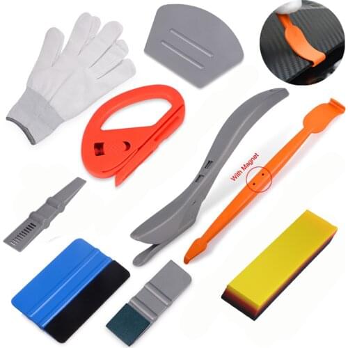 FOSHIO Vinyl Wrap Car Carbon Fiber Film Magnetic Stick Squeegee TPU Scraper Set Auto Sticker Wrapping Tool Vehicle Accessories