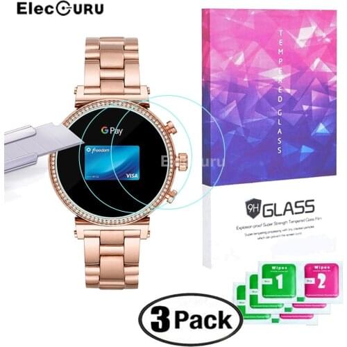 For Michael Kors Access Sofie HR(Sofie 2.0) Smartwatch Screen Protector,9H Tempered Glass 2.5D Scratch Proof Protective Film