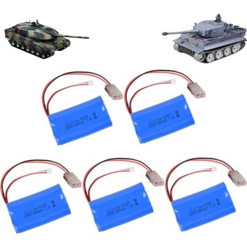 1/2/3/5Pcs 7.4V 2800MAH 18650 Battery for henglong 3809 3816 3818 3819 3838 3839 3869 3879 3888 RC tanks HJ806 parts battery