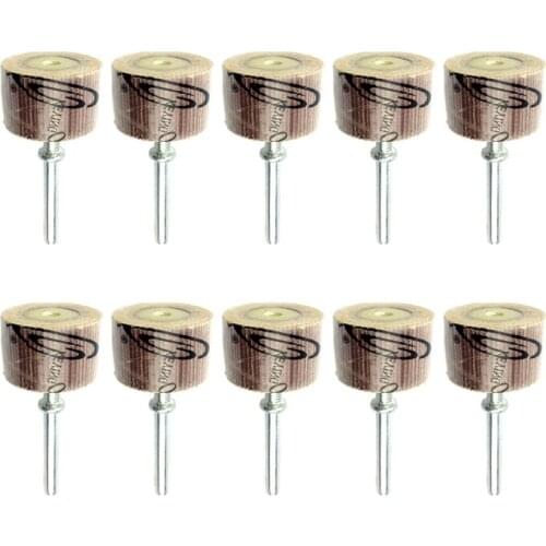 10PCS 30x25x6mm Dremel Accessories Polishing Wheels 6Shank 60#-1000# Aluminium Oxide High Quality Tools for Metal Polishing