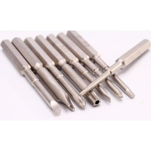 NANCH 4mm Head Driver Bit 45mm Length S2 Slotted bits Security mini slotted screwdriver Bit 10 Pcs