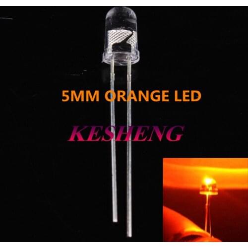 100PCS/ LOT F5 5MM Round LED Water and Clear Orange Super Bright LED light emitting diode Kit DIP Lamp beads