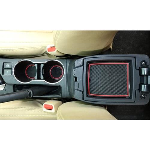 For Toyota Corolla Altis 2014 2015 2016 Car Groove Gate Slot Armrest Storage Rubber non-slip mat mats door pad/cup lamp 15pcs