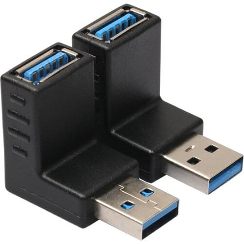2PC Adapter USB 3.0 A Male to Female Extension Cable 90 Degree Right Angle Adapter Plug Drop Shipping 1215#2