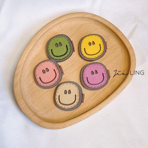 2 PCS Cute Cartoon Smiley Hairpin Cream Duckbill Clip Bangs Broken Hairpin Pretty Girl Fashion Hair Accessories