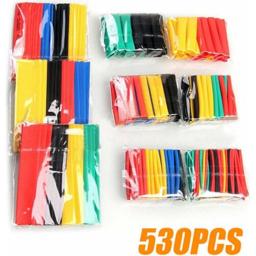 530pcs / set 1 set 2 times heat shrinkable tube polyolefin various heat shrinkable tube wire and cable insulation