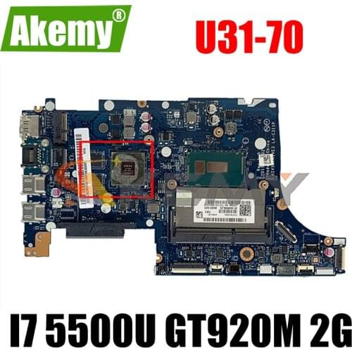 Akemy AIVS3/AIVE3 LA-C311P Motherboard For Lenovo U31-70 Laptop Motherboard CPU I7 5500U GT920M 2G DDR3 100% Test Work