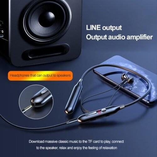 S880 Bluetooth 5.0 Neck-mounted Wireless Bluetooth Earphone Magnetic Suction HiFi Sound Stereo Headset Sports Earbud With HD Mic