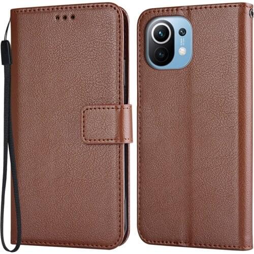 Flip Case for Xiaomi Mi 11 Phone Case Xiomi Mi11 Wallet Case for Xiaomi Mi 11 Leather Case Back Cover Plain Vintage Funda