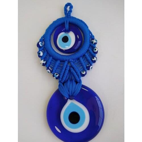 Decorative Big Evil Eye Hand Made Glass Pendant Charm Turkish Evil Eye Home Decor Glass Made In Turkey Traditional