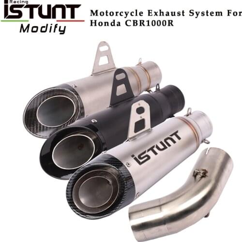 Motorcycle Exhaust Escape moto Muffler Full System Middle Bend Pipe Slip On For Honda CBR1000R CB1000R CB 1000 R 2008-2016