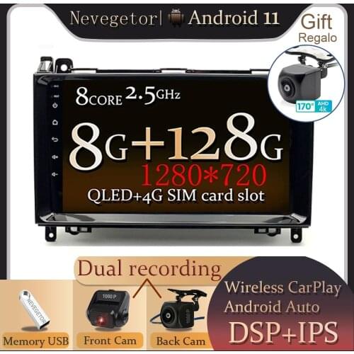 GPS Multimedia Android 11 Navigation for Mercedes Benz B200 W169 W639 Viano Vito Sprinter GPS DVD Radio CarPlay head unit