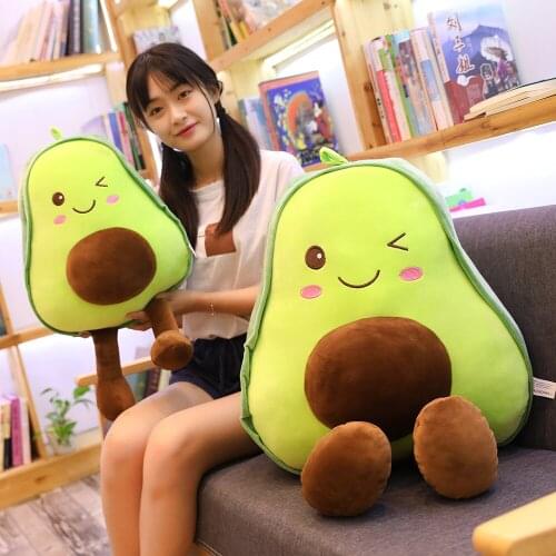 30-45-60-80CM New Avocado Stuffed Plush Toy Filled Doll Fruit Cushion Pillow Soft Plush Doll Toy Child Baby Girl Birthday Gift