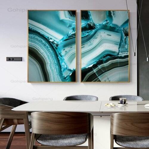 Canvas Painting Abstract Deep Green Poster Print Modern Big Wall Art Pictures for Living Room Tableaux Cuadros Salon Decoracion