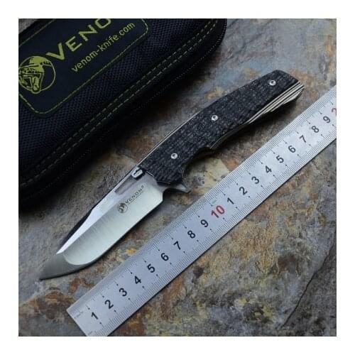 KEVIN JOHN KNIFE VENOM 2 M390 Blade Titanium Alloy+Carbon Fiber Handle Outdoor camping hunting Hunting pocket knives EDC tools