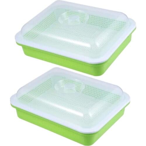 2-Piece Seed Germination Tray, Seed Germination Tray with Lid, Soilless Cultivation with Drainage Holes