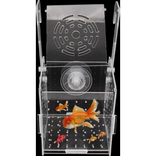 Production Box Fish Tank Aquarium Box 10X10X10CM Acrylic Small Fish Isolation Net Tropical Fish Breeding Box