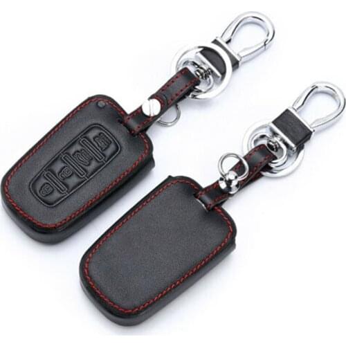 4 Buttons Leather Car Remote Key Fob Cover Case Holder Fit For HYUNDAI Elantra Fashion Design Accessories Automobile Parts