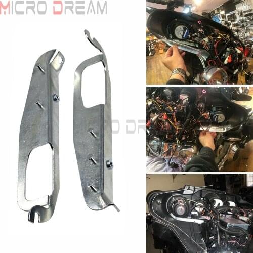 2pcs Chrome Batwing Inner Front Fairing Support Brackets For Harley Electra Glide Street Glide Tri Glide Ultra Classic FLHT FLHX