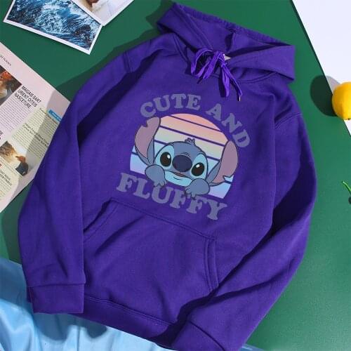 Cute And Fluffy Stitch Printed Men Hoodies Disney Lilo & Stitch Graphic Hoodie Sweatshirt 2021 New Cartoon Fashion Male Clothes