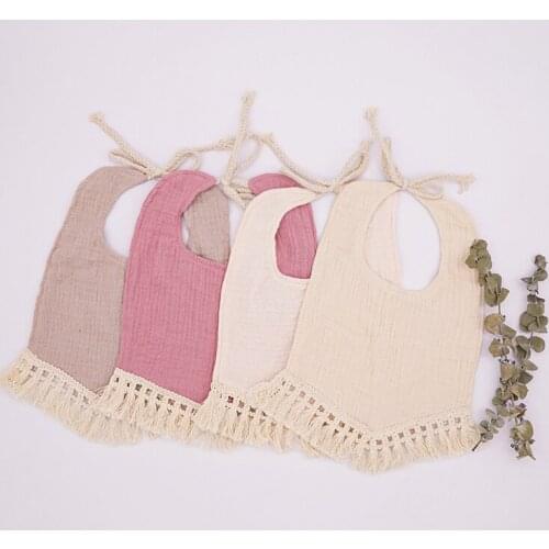 Fashion Cotton Baby Girl Bibs Fringe Soft Muslin Burp Clothes Newborn Toddler Baby Apron Muselina Bambu Bandana Bebe