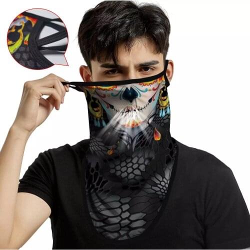 Motorcycle Summer Balaclava Facemask Neck Gaiter Tube Scarf Earloop Bandana Biker Cycling Face Cover Earmuff Ice Silk Men Women