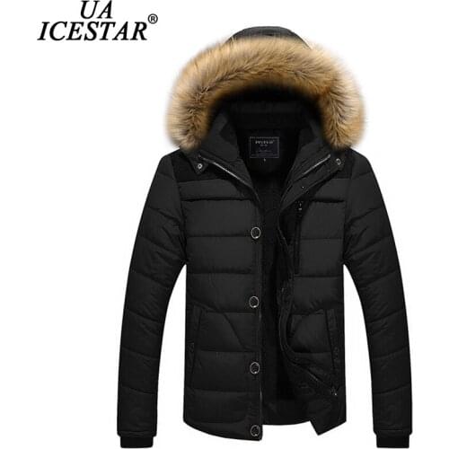 UAICESTAR Winter Jacket Men Parka Coat Thick Warm Solid Color Fur Collar Parka Men Brand High Quality Fashion Casual Men Jackets