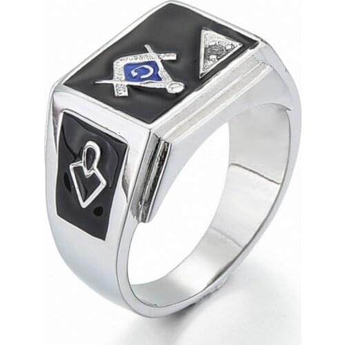 SECRET BOYS Punk black masonic ring cottage masonic ring mens ring