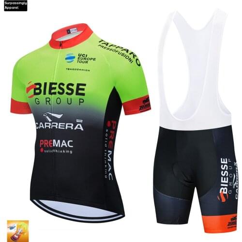 2020 Europe Tour Biesse Cycling Team Jersey 16D Bike Shorts Set Ropa Ciclismo Mens Summer Pro Bicycling Maillot Pants Wear