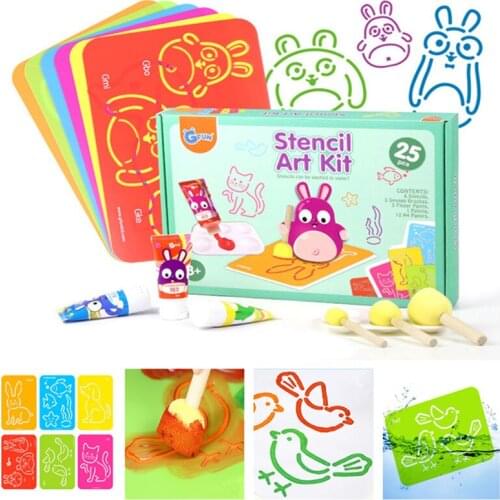 DIY Finger Painting Craft Kit Children Painting Learning Education Aids Kids Drawing Template Set Baby Toy Gifts