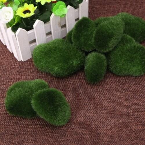 2021 New 10Pcs Moss Balls Decorative Stone Artificial Simulation Garden Plant Vase Filler