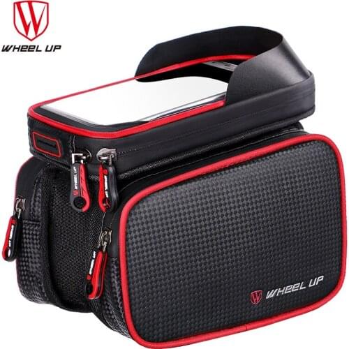 Wheel up New 6.2 Inch waterproof touch screen bike bag front frame top cell phone TPU cycling bag MTB road mountain bicycle case