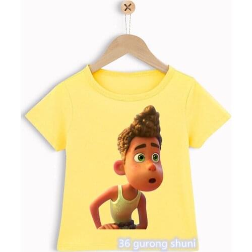 New Funny Luca Alberto T Shrit Cartoon Print Summer Anime Clothes Girls kids Clothes Children Clothing Harajuku Tee Short