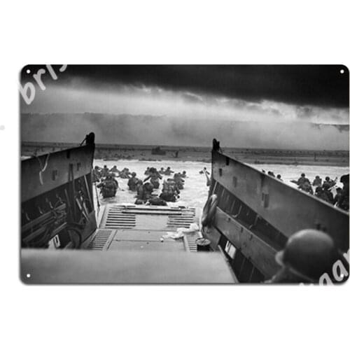 Omaha Beach Landing -- D-Day Normandy Invasion Metal Signs Club Home pub Garage Funny Plaques Tin sign Posters