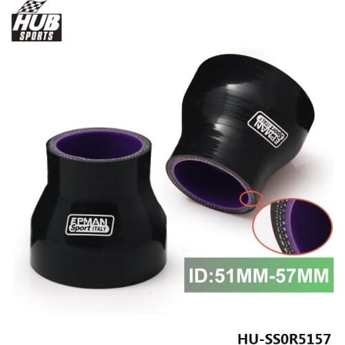 2" to 2.24" UNIVERSAL BLACK 4 PLY REDUCER SILICONE HOSE COUPLER TRANSITION(51mm-57mm) For TOYOTA MR2 SW20 HU-SS0R5157