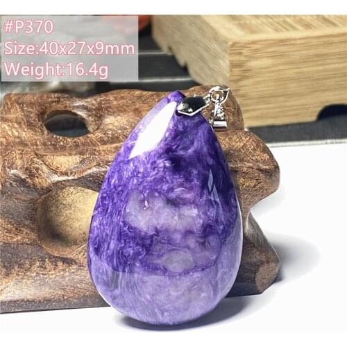 Natural Purple Charoite Beads Pendant Jewelry For Women Men Healing Love Gift Crystal 40x27x9mm Silver Necklace Pendant AAAAA