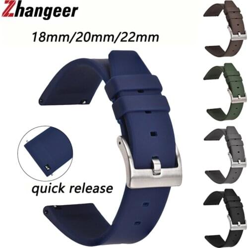 20mm 22mm Quick Release Silicone Watchband For Samsung Active 43mm 47mm for Fossil Seiko Watch Strap 18mm Huawei 1 B5 Sport Band