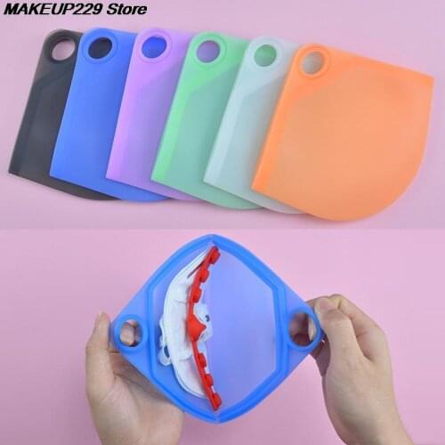 1PC Silicone Flat Type Mask Storage Box Mask Temporary Clip Dust-proof Pollution-proof Security Mask Holder Bags Artifact