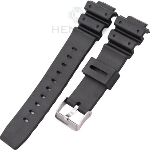 Silicone Watch Strap Band Men Black Sports Diving Rubber Watchbands Stainless Steel Buckle Accessories For Casio 9052 Series